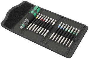 Bity Wera Kraftform Kompakt 60 Tool Finder 05059303001 17 Teile krzyżakowy Phillips, krzyżakowy Pozidriv, TORX, sześciokąt, płaski