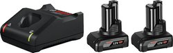 Ładowarka i akumulator do elektronarzędzi Bosch Professional GAL 12V-40 +2x GBA 6.0Ah 1600A01B20, Li-Ion, 6 Ah, 12 V