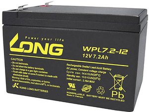 Akumulator ołowiowy Long WPL7.2-12 WPL7.2-12, AGM, 12 V, 7.2 Ah