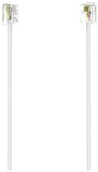 telefony kabel Hama Modularkabel, Stecker 6p4c - Stecker 6p4c, 3 m, Weiß 00201133, 1 szt.