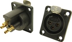 Złącze męskie XLR Cliff CP30080 CP30080, złocony, złącze żeńskie z kołnierzem, wyjście proste, 1 szt.