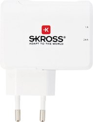Skross  Ładowarka USB  gniazdo Maksymalne natężenie wyjściowe 3.4 A Ilość wyjść: 2 x złącze męskie USB