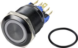 Przycisk TRU COMPONENTS GQ22-11ZE/B/12V/A TC-9428220, 22 mm, 250 V/AC, 3 A, 1 szt.