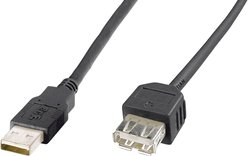 Kabel USB Digitus AK-300200-030-S, USB 2.0, Złącze męskie USB-A, Złącze żeńskie USB-A, 3.00 m