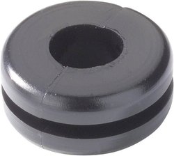 Przepusty uszczelniające HellermannTyton, HV1207-PVC-BK-M1, 633-02070, (Ø x W) 14 mm x 6.4 mm, czarny, 1 szt.