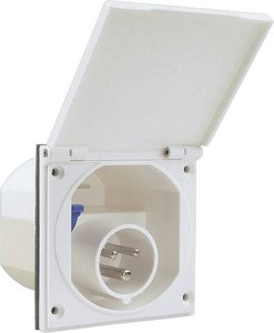 Wtyczka CEE-Cara zasilająca, 811.100-CO, 16 A, IP44, 105 x105 x 80 mm, biała