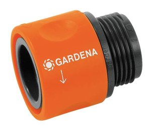Proste, wodoodporne połączenie pomiędzy złączką gwintowaną węża a złączką do kranu GARDENA: idealne na przykład do pralek Przejściówka do węża GARDENA 02917-20 26,5 mm (G3/4)