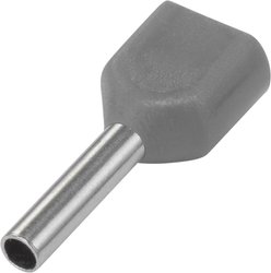 Podwójna końcówka TRU COMPONENTS TE25-10GY 1091314, z częściową izolacją , 2.50 mm² x 10 mm, 100 szt.