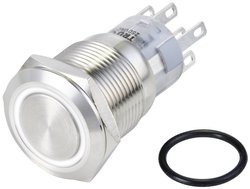 Przycisk wandaloodporny TRU COMPONENTS LAS1-AGQ-22E/W/24V/S TC-10090972, 20 mm, 250 V/AC, 3 A, 1 szt.
