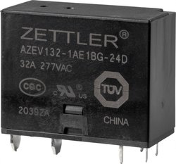 Przekaźnik mocy Zettler Electronics AZEV132-1AE1BG-24D, 277 V/AC, 32 A, 1 szt.