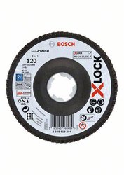 Tarcza szlifierska listkowa X571 Best for metal, kątowa, 125 mm, K 120, Fiber Tarcza lamelkowa Bosch Accessories X-LOCK 2608619204 1 szt.
