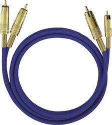 Kabel audio, Cinch Oehlbach 2028, [2x złącze męskie RCA/cinch - 2x złącze męskie RCA/cinch], 0.50 m, czarny