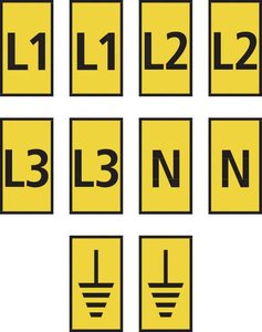 Oznacznik kablowy HellermannTyton WIC2-L1,L2,L3,N,Earth-PA66-YE (1000) 561-02303, 1 szt.