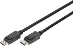 Kabel DisplayPort Digitus AK-340106-030-S AK-340106-030-S, pozłacane styki, podwójne ekranowanie, ekran pleciony, ekranowany, ekranowany, okrągły, 3.00 m