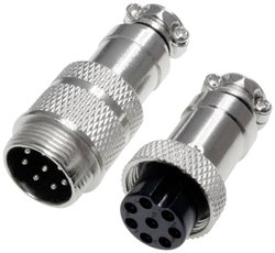 Złącze męskie okrągłe 453566, styki:8, 30 V/AC, 1 A, 1 zest.