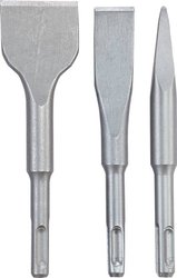Zestaw dłut SDS Plus do wiertarki udarowej, 3-częściowy - dłuto ostre, dłuto płaskie, dłuto szpatułkowe Zestaw dłut kwb 247190 SDS-Plus 3 szt.