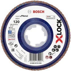 ŚCIERNICE LAMELKOWE X-LOCK X551 EXPERT DO METALU, PROSTE, TWORZYWA SZTUCZNE Tarcza lamelkowa Bosch Accessories X551 2608619818 Średnica 125 mm 1 szt.