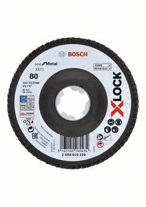 Tarcza szlifierska listkowa X571 Best for metal, kątowa, 115 mm, K 80, Fiber Tarcza lamelkowa Bosch Accessories 2608619199 1 szt.
