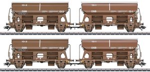Wagon towarowy zamknięty Märklin aus 046309 Wagon z dachem wychylnym Tdgrrs Duńskich Kolei Państwowych (DSB), 2 pary