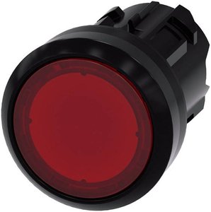 Przycisk podświetlany  Siemens 3SU1001-0AB20-0AA0 siłownik płaski, pierścień przedni z tworzywa sztucznego czerwony   1 szt.