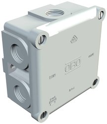Skrzynka przyłączeniowa OBO Bettermann B 10 M 5, IP54, (D x S x W) 51 x 91 x 91 mm, szary, 1 szt.
