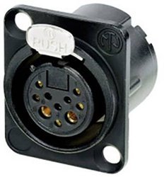 Złącze męskie XLR Neutrik NC10FD-LX-B-CON, mosiądz, złącze żeńskie z kołnierzem, wyjście proste, 1 szt.