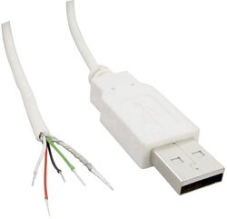 Złącze męskie USB typu A 2.0 z otwartym końcem kabla TRU COMPONENTS TC-2524011, 1.80 m, 100 szt.