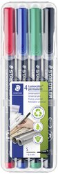 Staedtler pisak uniwersalny Lumocolor permanent, S 313 WP4, czerwony, zestaw 4 szt Marker permanentny Staedtler Lumocolor permanent S DRY SAFE