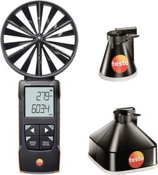 testo 417 set 1 – anemometr wiatraczkowy z lejkami pomiarowymi Anemometr testo 417-1, 0563 1417, 0.3 do 20 m/s, 0 do +50 °C