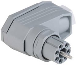 Złącze męskie sieciowe Hirschmann  złącze żeńskie kątowe Łączna ilość styków: 6 + PE 5 A szary N6R FF 1 szt.