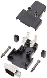 Obudowa złącza D-SUB encitech TRI-P-09-HDP15-K 6355-0068-01, tworzywo sztuczne, 1 szt.