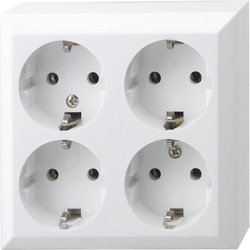 Gniazdo elektryczne REV 0510172555, biały, 4x