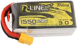 Akumulator litowo-polimerowy 1550 V 14,8 mAh 120C XT-60 R-Line wersja 3.0 Pakiet akumulatorów (LiPo) 14.8 V 1550 mAh 120 C Tattu Softcase XT60