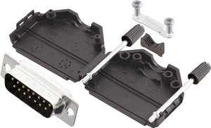 Zestaw listew męskich D-Sub MH Connectors MHDPPK15-DB15P-K, rzędy: 2, styki: 15, 180 °, 1 szt.