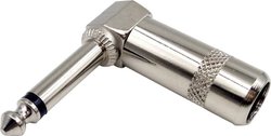 Złącze męskie jack 6,35 mm TRU COMPONENTS 1408822, niklowany, złącze męskie kątowe, 1 szt.