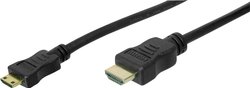 Kabel przyłączeniowy HDMI Digitus, złącze męskie mini HDMI C na złącze męskie HDMI, 3 m Kabel HDMI Digitus AK-330106-030-S AK-330106-030-S, pozłacane styki, 3.00 m