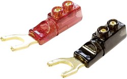 BKL Electronic 0103041 Złącze widełkowe 16 mm² Izolowane częściowo czarny, czerwony (przezroczysty) 2 szt.