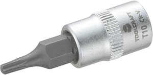 Końcówka klucza nasadowego 6,3 mm (1/4'') z końcówką T10 do uchwytu T Nasadka trzpieniowa  TOOLCRAFT T10 816080 profil T 1 szt.