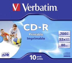 Verbatim CD-R80 700MB 52x 10 szt. w opakowaniu typu Jewel CD-R 80 Verbatim 43325 10 szt.