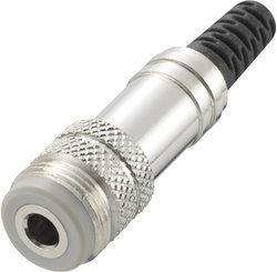 Złącze męskie jack 3,5 mm TRU COMPONENTS 718927, niklowany, złącze żeńskie proste, 1 szt.