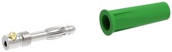 Wtyk bananowy ø4mm z przykręcaną izolatorem, kolor zielony, złącze śrubowe M3 Electro PJP 1060-C-CD1-V Listwa pin - męska 1 szt.