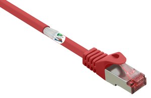 Kabel LAN Renkforce RF-5372562, 1 szt., RJ45, CAT 6, S/FTP, 0.25 m, czerwony