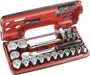 Klucze nasadowe zestaw Facom  SL.DBOX412 1/2'' (12.5 mm)