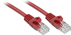 Kabel LAN LINDY 48180, 1 szt., RJ45, CAT 6, U/UTP, 0.30 m, czerwony