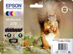 Epson atrament T3788, 378 tusz oryginalny Combi-Pack Czarny, Cyjan, Magenta, Żółty, Jasny cyjan, Jasna magenta  C13T37884010