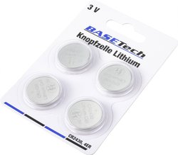 BASETECH, bateria litowa, CR2430, 4 sztuki, 3 V 290 mAh, opakowanie zabezpieczające dzieci Ogniwo guzikowe Basetech CR2430 litowe 290 mAh 3 V 4 szt.