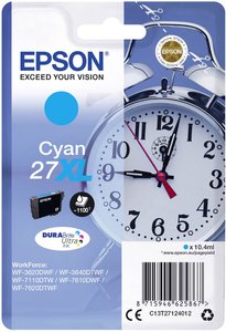 Epson atrament T2712, 27XL tusz oryginalny  Cyjan C13T27124012