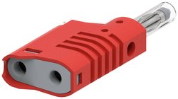 Wtyk bananowy Ø4mm do układania w stosy i wysuwana tuleja, szybkozłącze, czerwony Electro PJP 1089-CD1-R Złącze bananowe 1 szt.