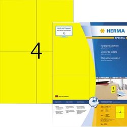 Herma 4396 Etykieta uniwersalna 105 x 148 mm Papier żółty 400 szt. Trwały Drukarka atramentowa, Drukarka Laserowa, Drukarka Laserowa, kolorowa, Kopiarka, Drukarka z funkcją kopiowania w kolorze