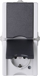 Gniazdo sieciowe z klapką Komplet Kopp proAQA 947556008, szary